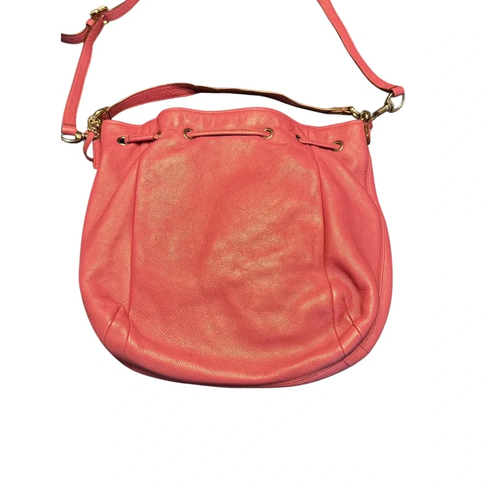 Coach Avery Rose Pink Pebbled Leather Drawstring Bucket Bag Crossbody F27003 - Picture 3 of 10